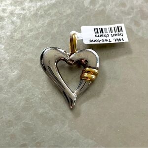 Custom made 18kt.White & Yellow Gold casted Heart Pendant.